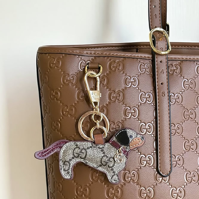 GUCCI グッチ シグネチャー レザー トートバッグ ブラウン GU847455 - 画像 (9)