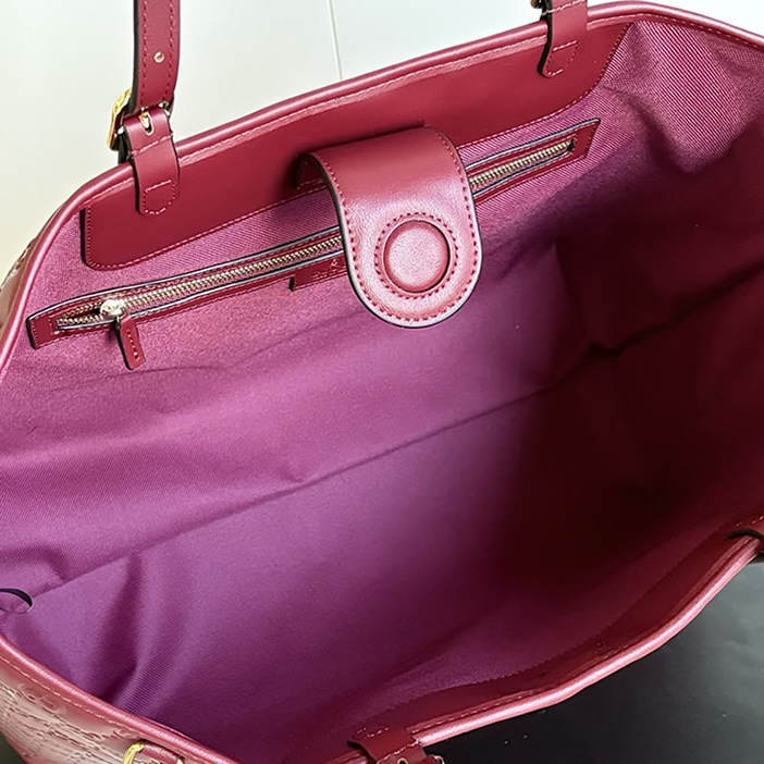 GUCCI グッチ シグネチャー レザー トートバッグ ボルドー GU847455 - 画像 (6)