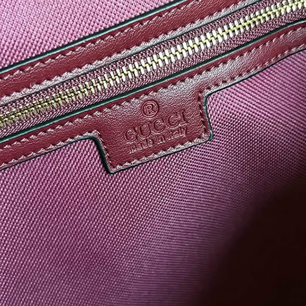 GUCCI グッチ シグネチャー レザー トートバッグ ボルドー GU847455 - 画像 (7)