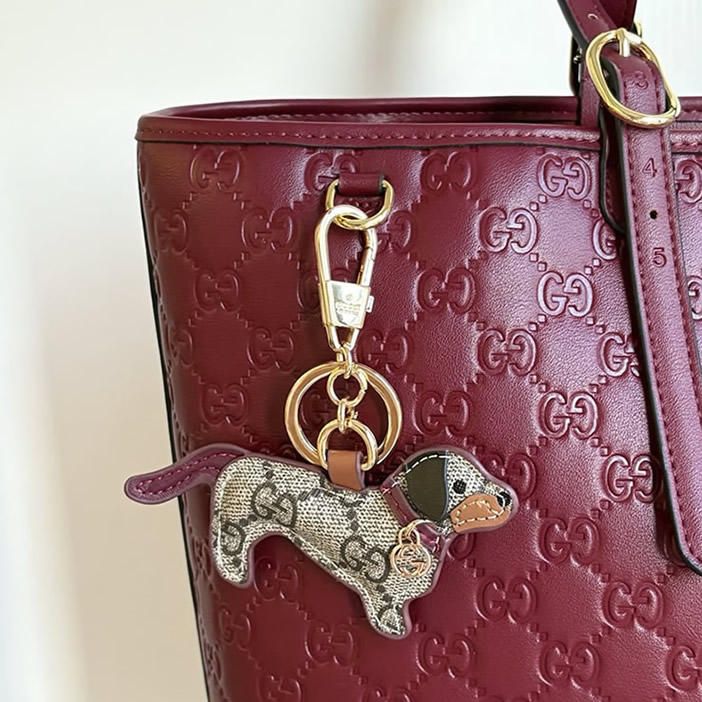 GUCCI グッチ シグネチャー レザー トートバッグ ボルドー GU847455 - 画像 (9)