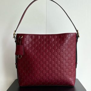 GUCCI グッチ シグネチャー レザー トートバッグ ボルドー GU847452