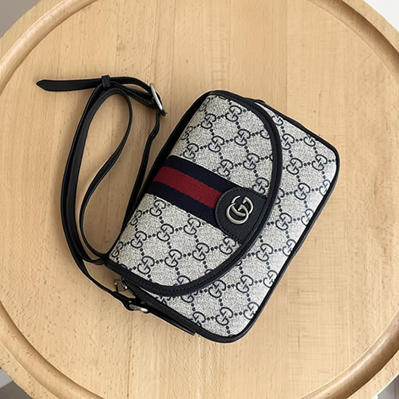 GUCCI グッチ オフィディア GG スモール ショルダーバッグ ベージュ&ブルー GU772239 - 画像 (4)