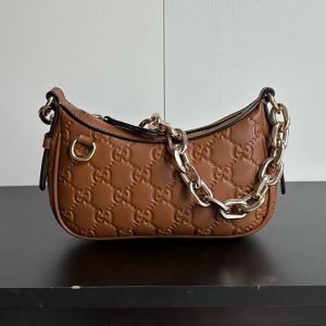 GUCCI グッチ GG マトラッセ レザー ミニバッグ ブラウン GU847091