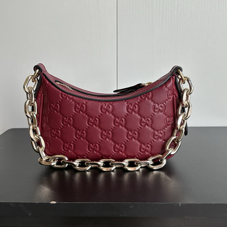 GUCCI GG マトラッセ レザー ミニバッグ レッド GU847091 - 画像 (3)