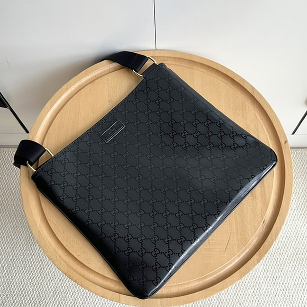 グッチ GGナイロン キャンバス ショルダーバッグ ブラック GU201446 - 画像 (4)