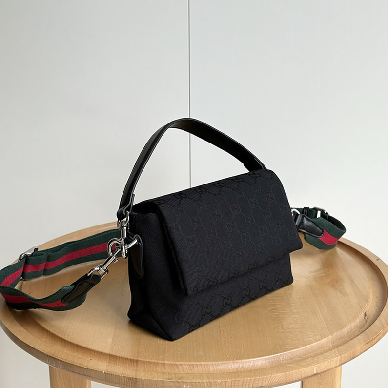 グッチ GGキャンバス 2WAY ショルダーバッグ ブラック GU821617 - 画像 (2)
