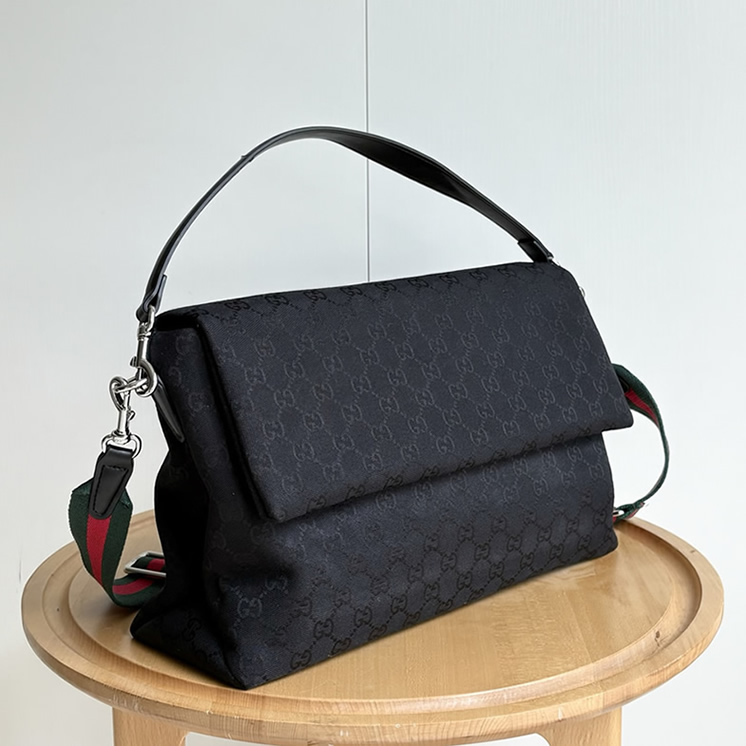 グッチ GGキャンバス 2WAY ショルダーバッグ ブラック Large GU821616 - 画像 (2)