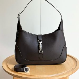 グッチ レザー ジャッキー ショルダーバッグ ダークブラウン GU863136