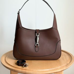 GUCCI ジャッキー 1961 スモール レザー ショルダーバッグ ダークブラウン GU863136