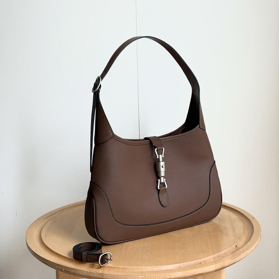 GUCCI ジャッキー 1961 スモール レザー ショルダーバッグ ダークブラウン GU863136 - 画像 (2)