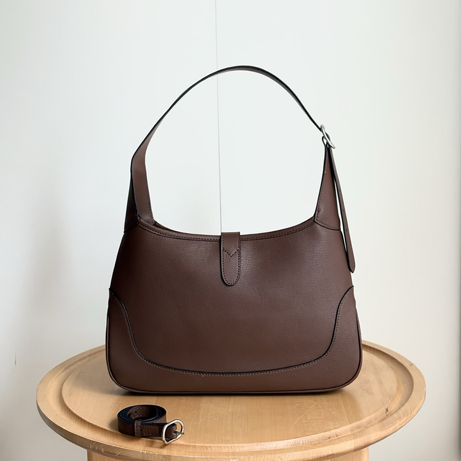 GUCCI ジャッキー 1961 スモール レザー ショルダーバッグ ダークブラウン GU863136 - 画像 (4)