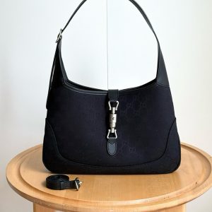 GUCCI ジャッキー 1961 スモール ショルダーバッグ GGキャンバス ブラック GU863136