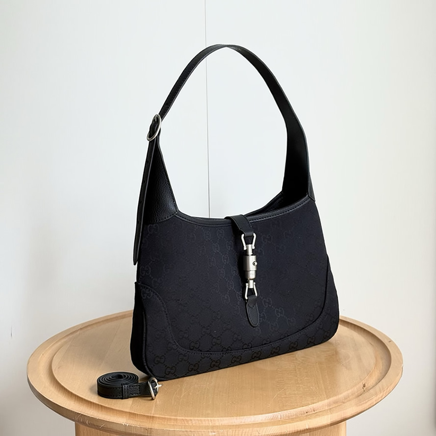 GUCCI ジャッキー 1961 スモール ショルダーバッグ GGキャンバス ブラック GU863136 - 画像 (2)