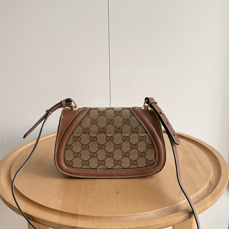 GUCCI ブロンディ スモール ショルダーバッグ GGキャンバス ブラウン レザー GU815700 - 画像 (4)