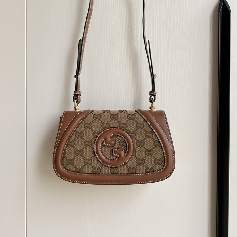 GUCCI ブロンディ スモール ショルダーバッグ GGキャンバス ブラウン レザー GU815700 - 画像 (9)