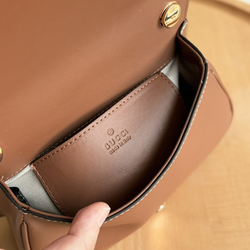 GUCCI ブロンディ ショルダーバッグ ブラウン レザー GU815700 - 画像 (8)