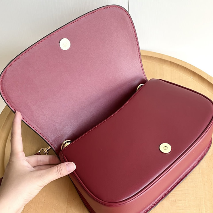 GUCCI ブロンディ スモール トップハンドルバッグ 編み込みレザー ボルドー GU815714 - 画像 (5)