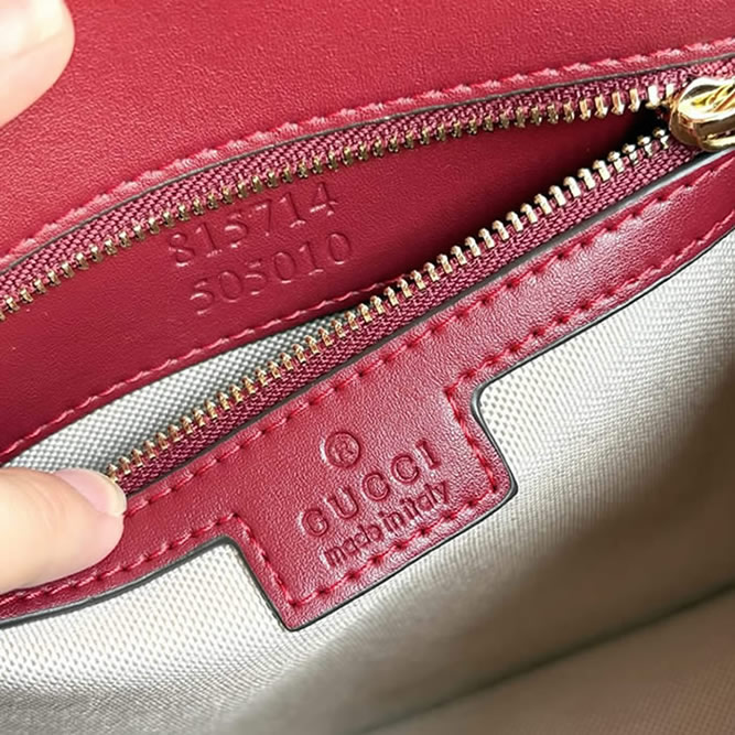 GUCCI ブロンディ スモール トップハンドルバッグ 編み込みレザー ボルドー GU815714 - 画像 (6)