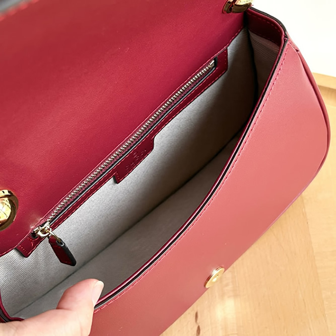 GUCCI ブロンディ スモール トップハンドルバッグ 編み込みレザー ボルドー GU815714 - 画像 (7)