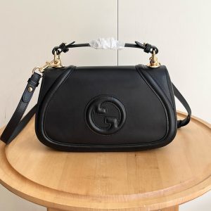 GUCCI ブロンディ スモール トップハンドルバッグ ブラック レザー GU815714