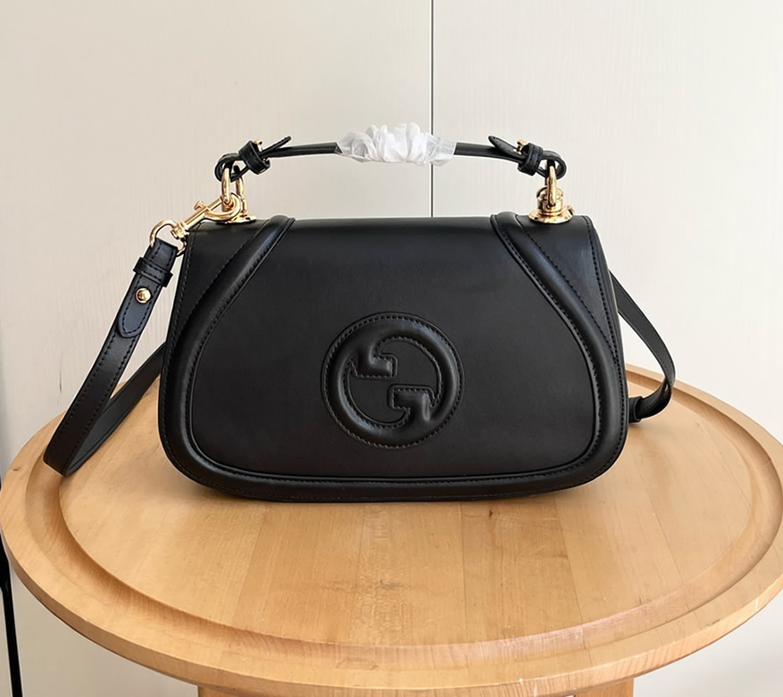GUCCI ブロンディ スモール トップハンドルバッグ ブラック レザー GU815714