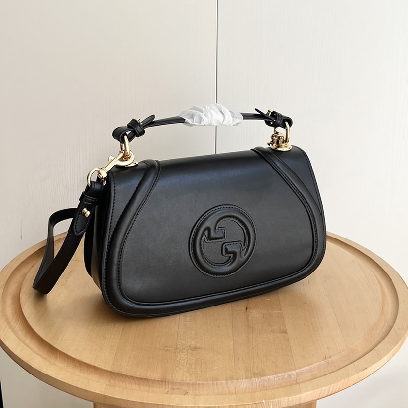GUCCI ブロンディ スモール トップハンドルバッグ ブラック レザー GU815714 - 画像 (2)