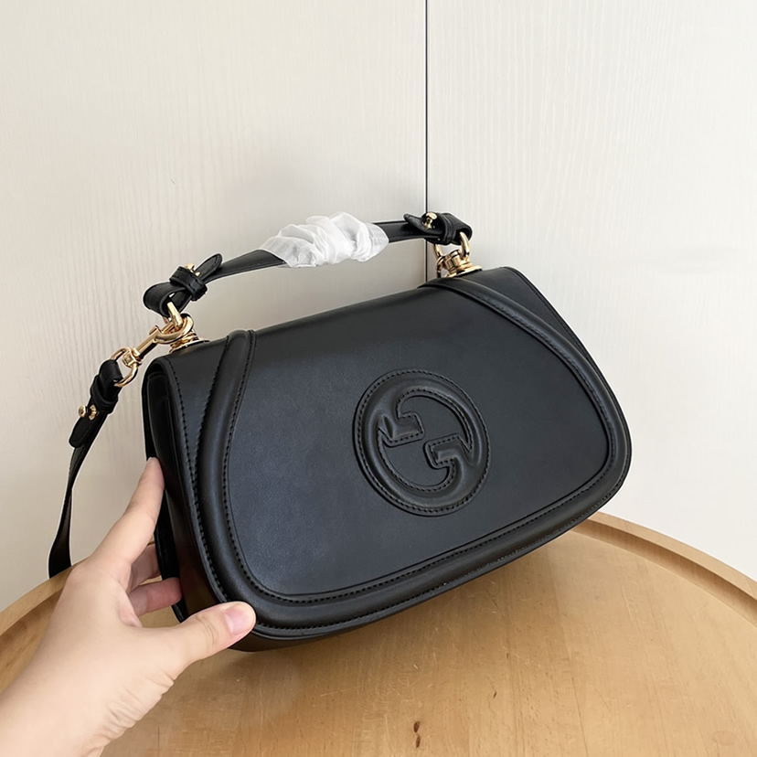 GUCCI ブロンディ スモール トップハンドルバッグ ブラック レザー GU815714 - 画像 (6)