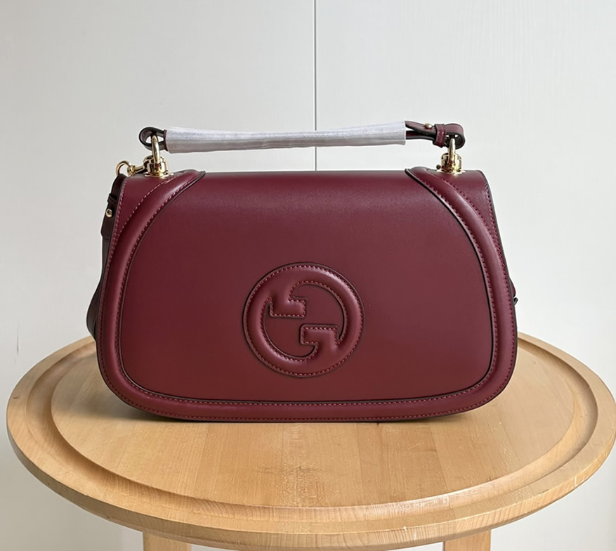 GUCCI ブロンディ スモール トップハンドルバッグ ボルドー レザー GU815716
