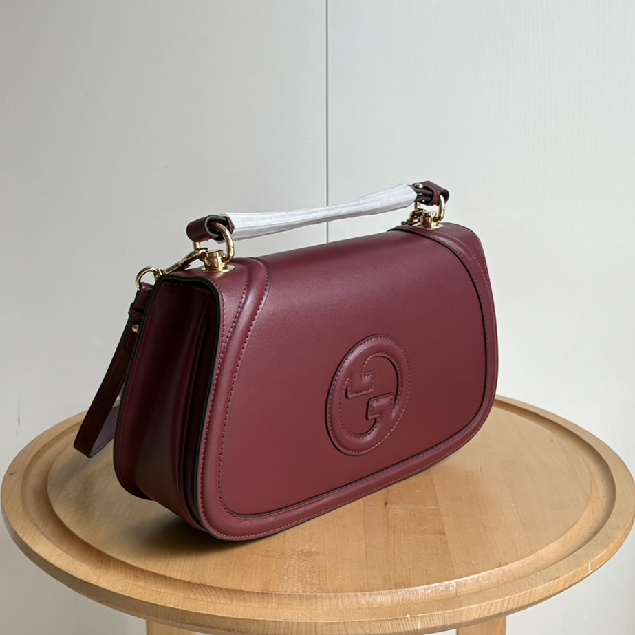 GUCCI ブロンディ スモール トップハンドルバッグ ボルドー レザー GU815716 - 画像 (2)