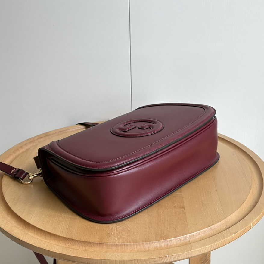 GUCCI ブロンディ スモール トップハンドルバッグ ボルドー レザー GU815716 - 画像 (3)