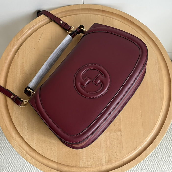 GUCCI ブロンディ スモール トップハンドルバッグ ボルドー レザー GU815716 - 画像 (4)