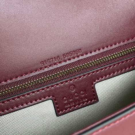 GUCCI ブロンディ スモール トップハンドルバッグ ボルドー レザー GU815716 - 画像 (8)