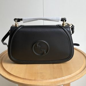 GUCCI ブロンディ スモール トップハンドルバッグ ブラック レザー GU815716