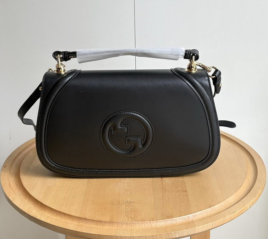 GUCCI ブロンディ スモール トップハンドルバッグ ブラック レザー GU815716