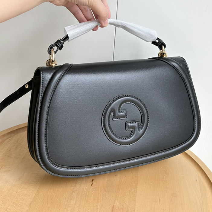 GUCCI ブロンディ スモール トップハンドルバッグ ブラック レザー GU815716 - 画像 (9)