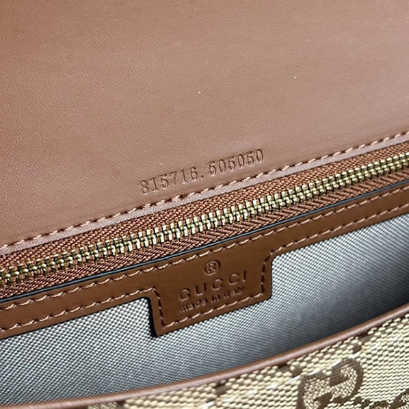 GUCCI ブロンディ スモール トップハンドルバッグ GGキャンバス ブラウン レザー GU815716 - 画像 (8)