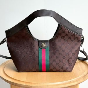 GUCCI オフィディア ミディアム トートバッグ GGキャンバス ブラウン ウェブストライプ GU860845