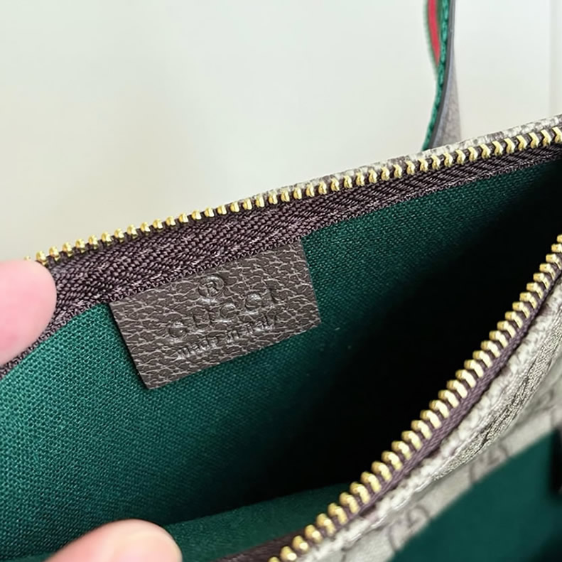 GUCCI オフィディア ミディアム トートバッグ GGスプリーム ブラウン レザー ウェブストライプ GU860845 - 画像 (6)