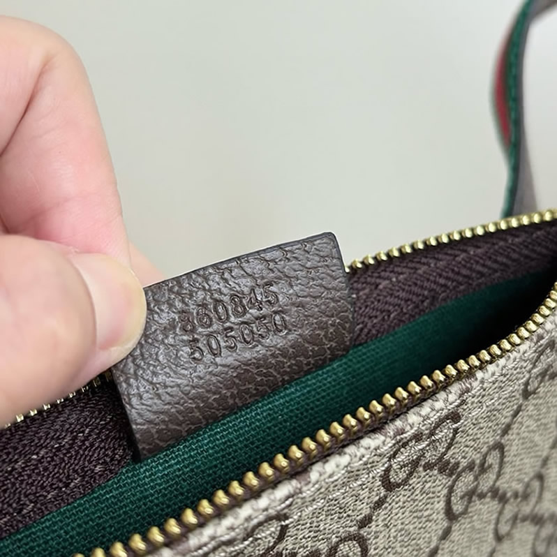 GUCCI オフィディア ミディアム トートバッグ GGスプリーム ブラウン レザー ウェブストライプ GU860845 - 画像 (7)