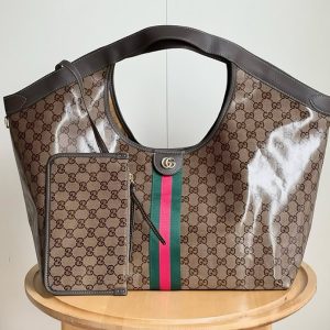 GUCCI オフィディア ラージ トートバッグ GGクリスタル ポーチ付き GU853971