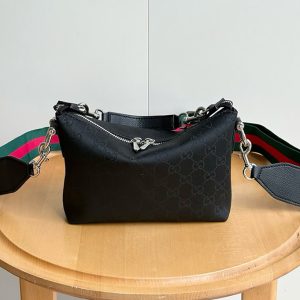 GUCCI GGキャンバス 2WAY ショルダーバッグ ブラック ウェブストライプ GU871595