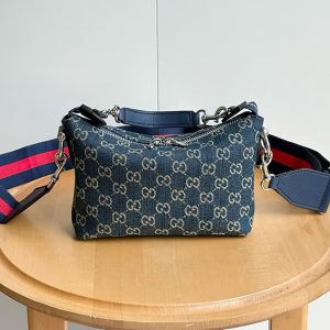GUCCI GGデニム 2WAY ショルダーバッグ ブルー GU871595