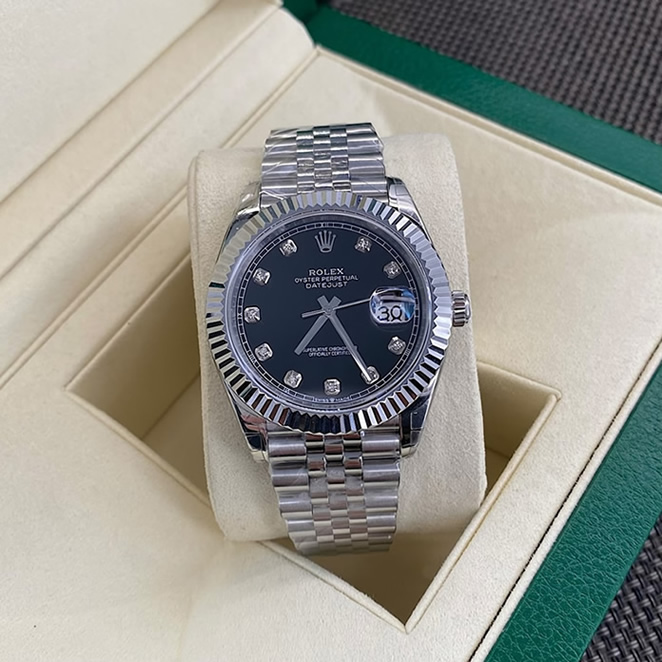 ROLEX ロレックス デイトジャスト ブラック文字盤 ダイヤ インデックス 126334
