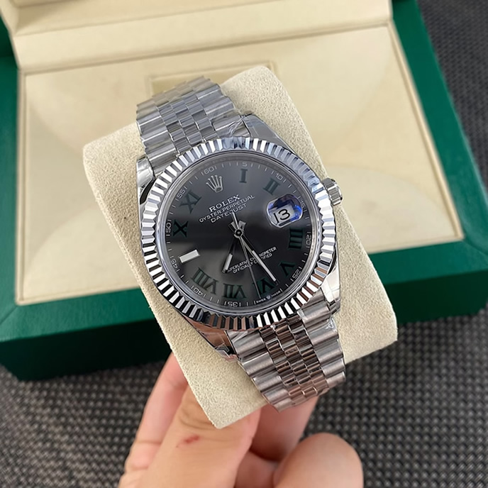 ROLEX ロレックス デイトジャスト 41 スレート文字盤 グリーンローマ メンズ 腕時計 126334