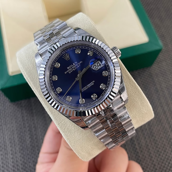 ROLEX ロレックス デイトジャスト 41 ブルー文字盤 ダイヤ メンズ 腕時計 126334