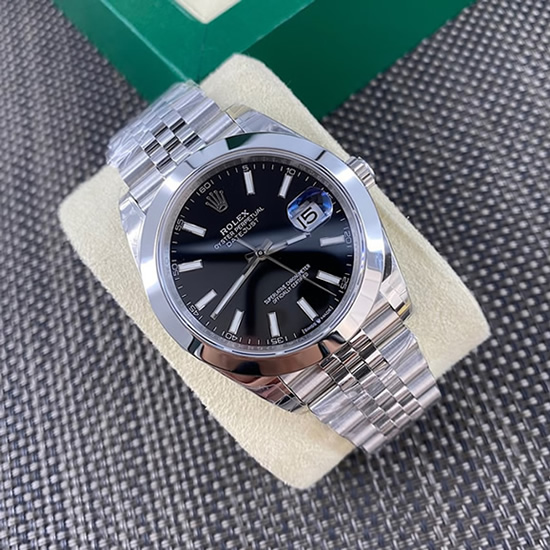 ROLEX ロレックス デイトジャスト 41 ブラック文字盤 メンズ 腕時計 126300 - 画像 (4)