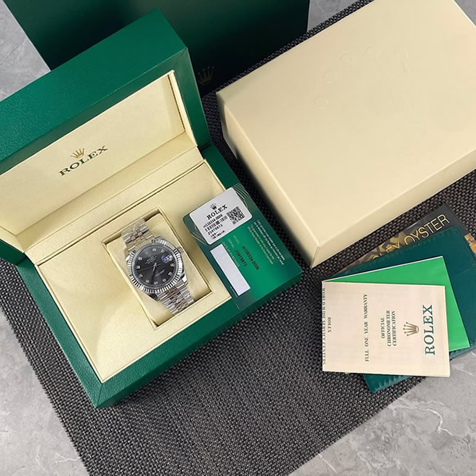ROLEX ロレックス デイトジャスト 41 スレート文字盤 ダイヤ メンズ 腕時計 126334 - 画像 (2)