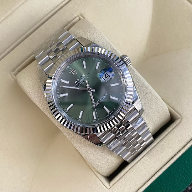 ROLEX ロレックス デイトジャスト 41 ミントグリーン文字盤 メンズ 腕時計 126334 - 画像 (4)