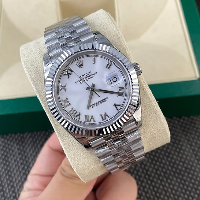 ROLEX ロレックス デイトジャスト 41 ホワイト文字盤 ローマ数字 メンズ 腕時計 126334