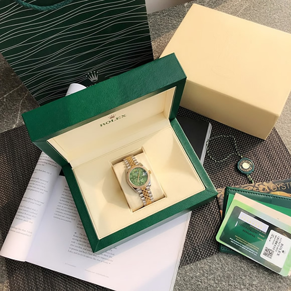 日本語: ROLEX ロレックス デイトジャスト 31 フローラルモチーフ ベゼルダイヤ メンズ レディース 腕時計 278383RBR - 画像 (2)